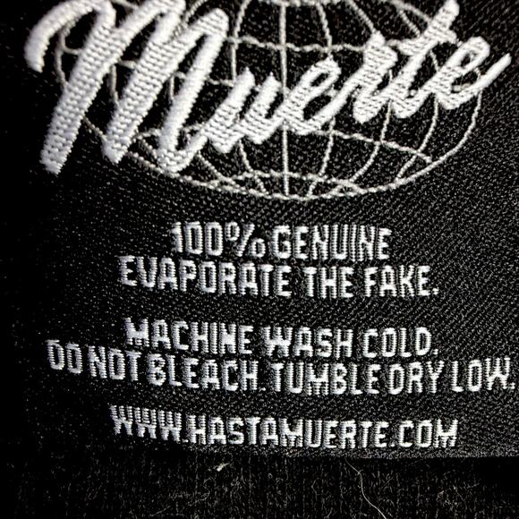 Men's Hasta Muerte Gun Logo Black Crewneck Sweatshirt Hustle Money - M - Picture 5 of 7